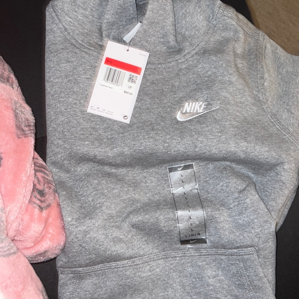 Light gray hoodie, large in boys
